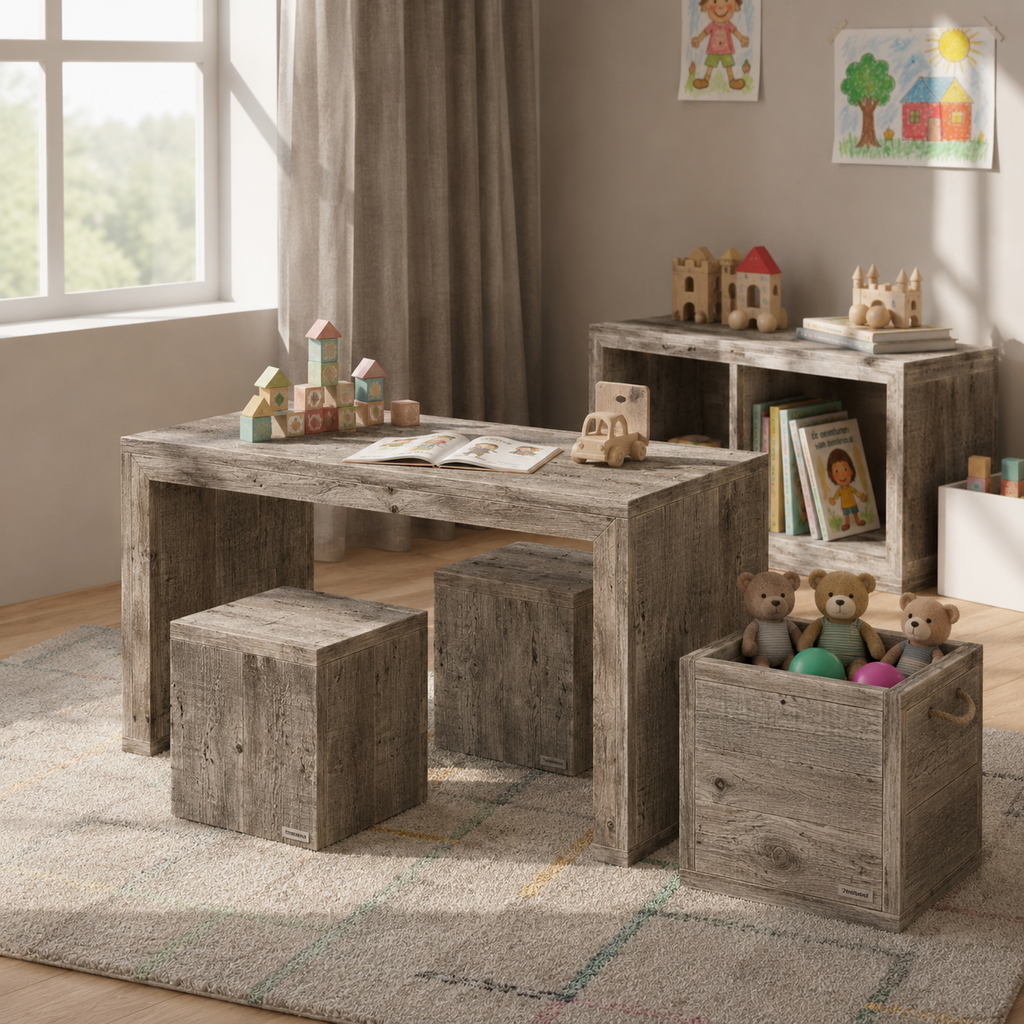 Kinderspeeltafel Finn met krukjes