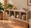 Houten vakkenkast Three verouderd -4 vaks liggend .webp