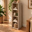Houten vakkenkast Three verouderd - v4 vaks staand.webp