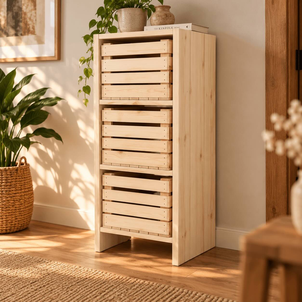 Steigerhouten opbergkast Marvin naturel.webp