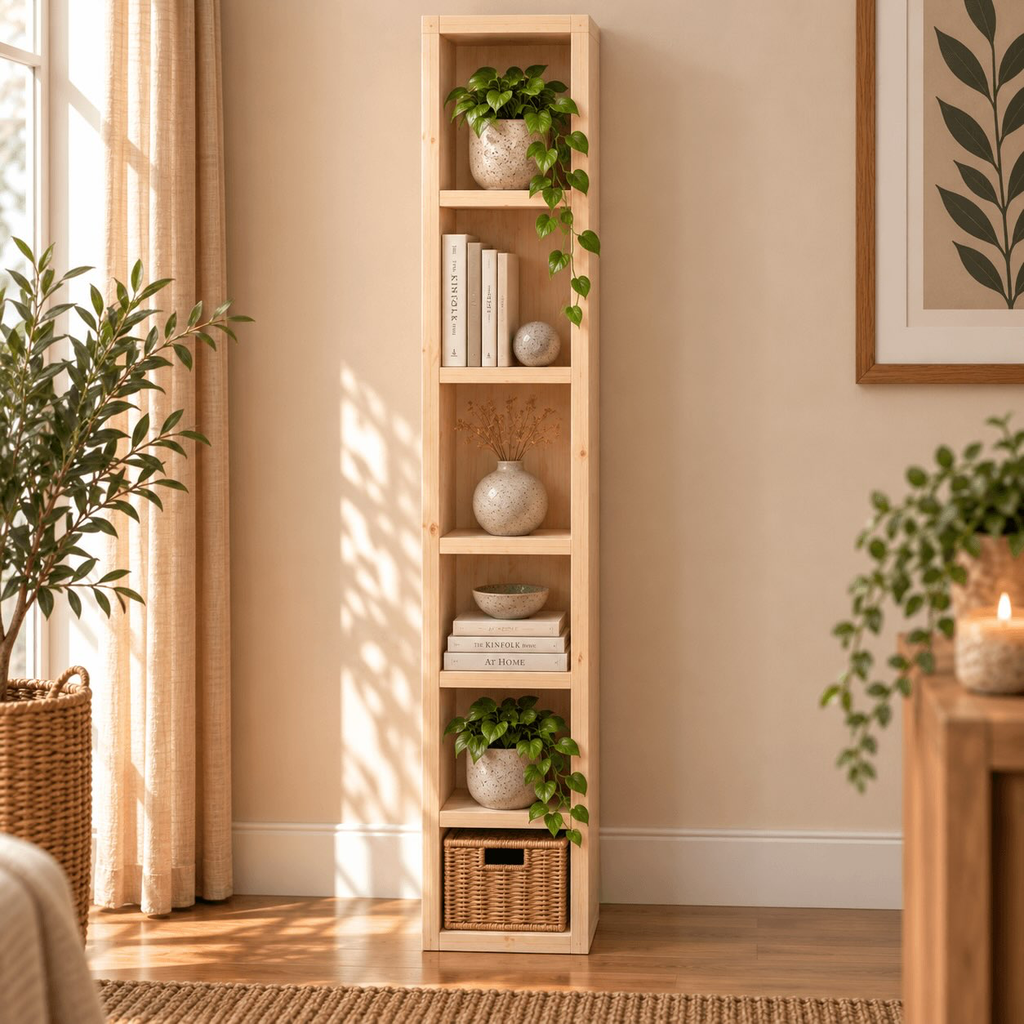 Houten boeken-opbergkast small naturel.webp