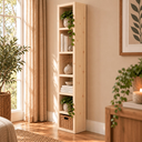 Houten boeken-opbergkast small zijaanzicht naturel.webp