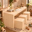 Houten kinderspeeltafel Finn met krukje mischa.webp