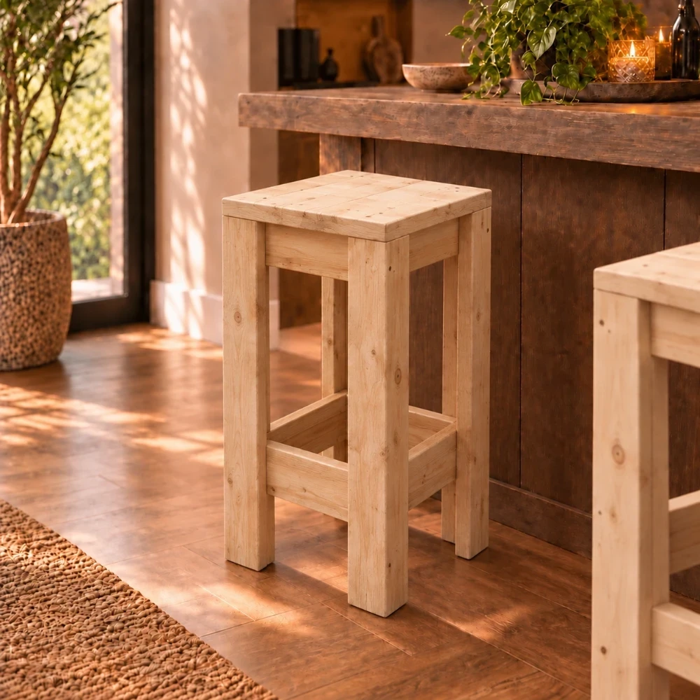 Houten barkruk barre- naturel.webp