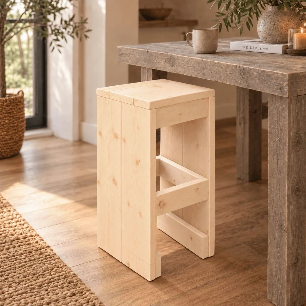 Houten barkruk Bram-naturel.webp