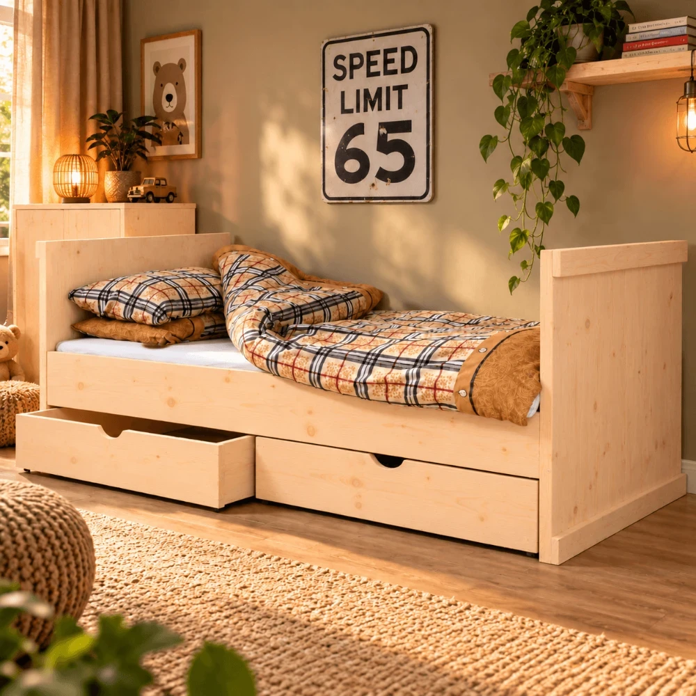 Houten kinderbed Laurens naturel.webp