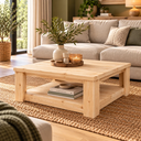 Houten Salontafel met Onderblad naturel.webp