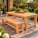Tafel Mila van Douglas hout + bank Fenna.webp