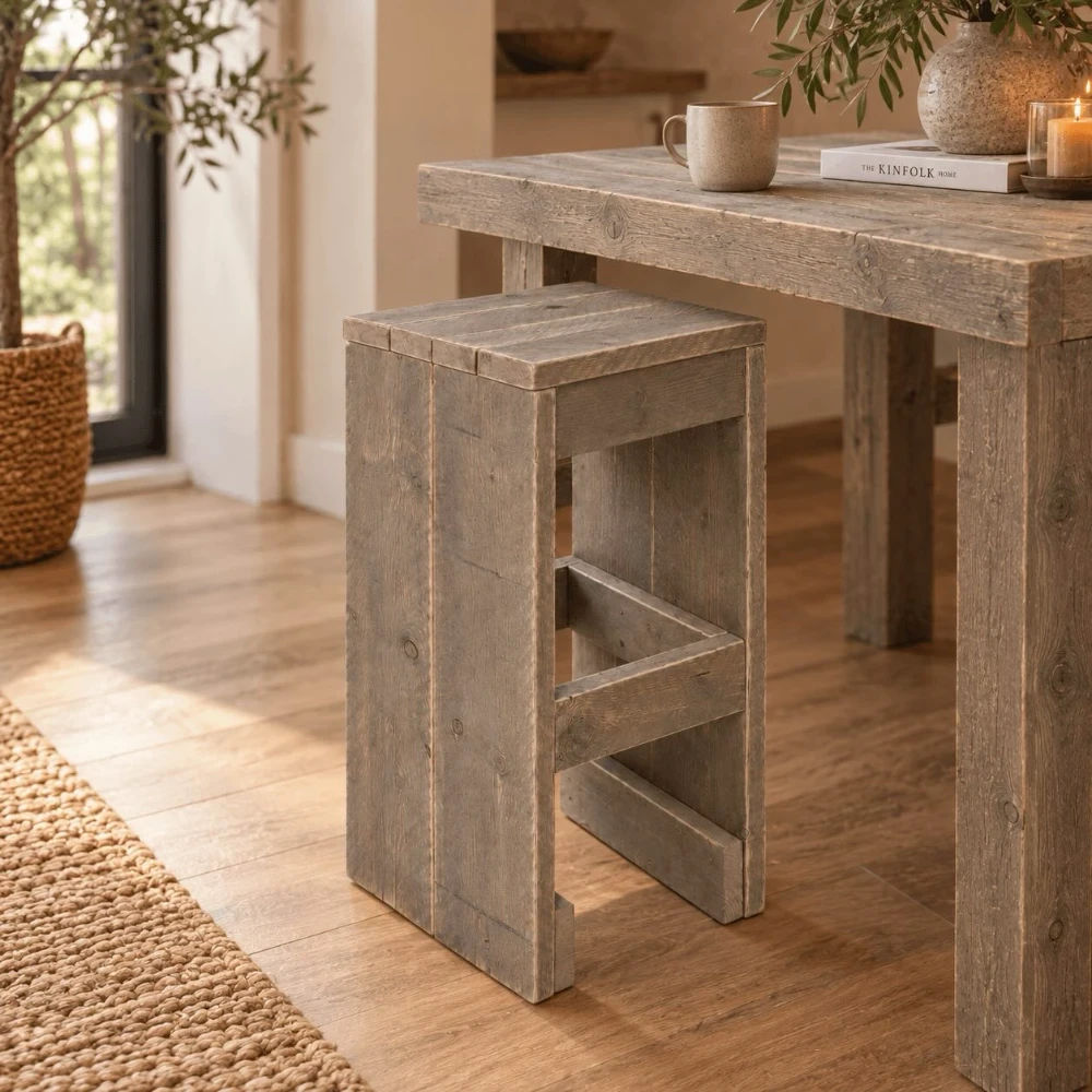 Houten Barkruk Bram (Naturel onbehandeld)