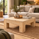 Houten Salontafel Vintage met Blokpoten