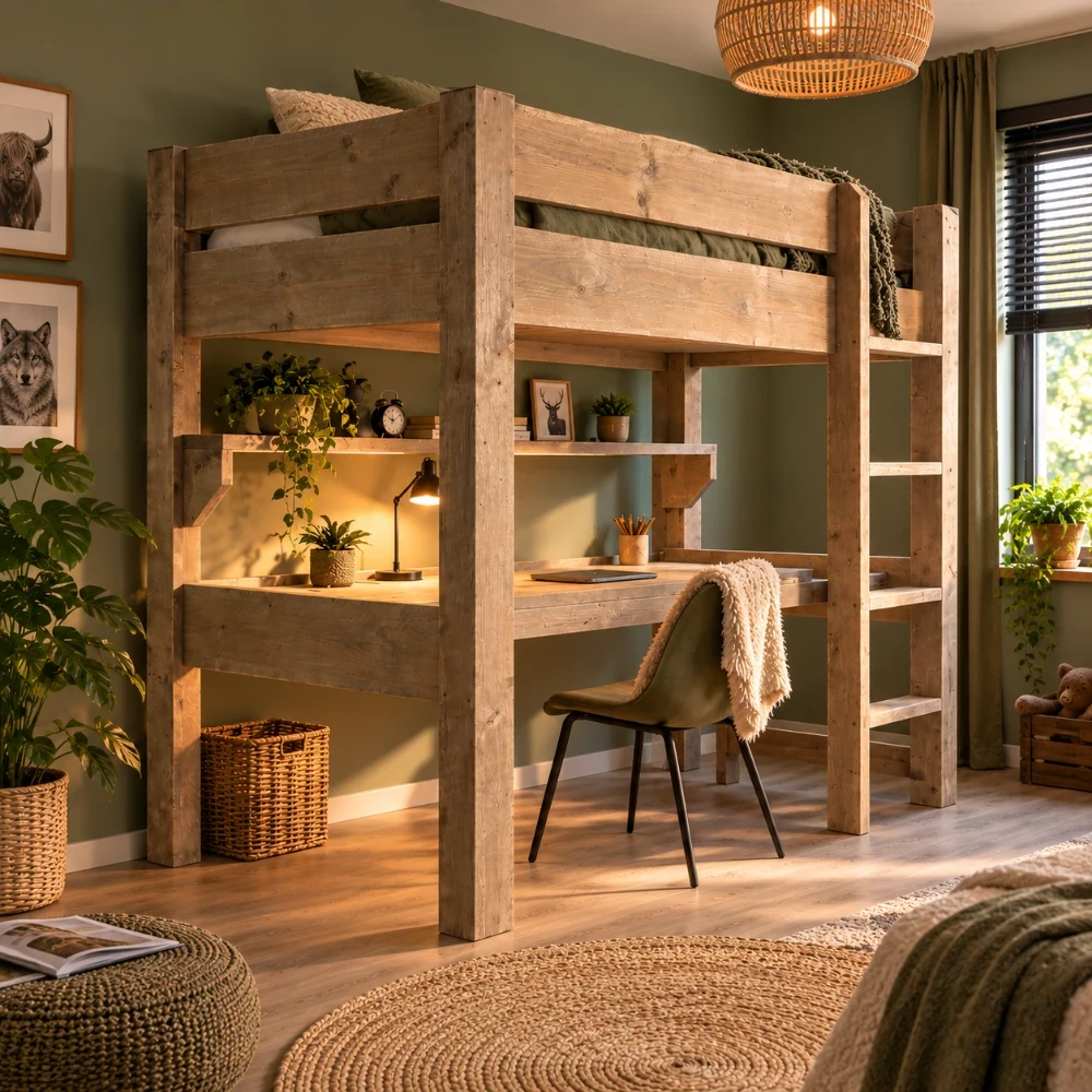 Steigerhouten Hoogslaper Woodstock